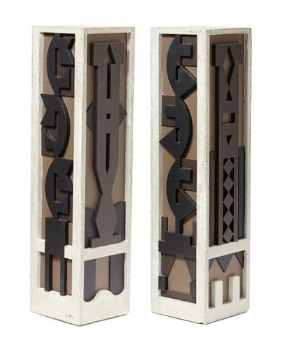 Auguste HERBIN (1882-1960) Colonne relief quatre faces, n°1 – 192. Exemplaire numéroté...