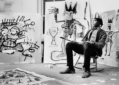Pierre HOULES (1945-1986) Jean Michel Basquiat dans son atelier NY 1982
Tirage argentique ...
