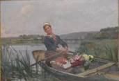 Émile Charles DAMERON (1848-1908) Promenade en barque
Huile sur toile, signée en...