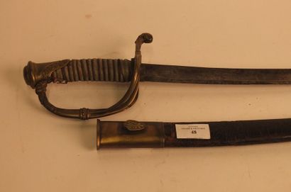 null Sabre d'Officier de Cavalerie légère, modèle 1822/82. Poignée en corne, avec...