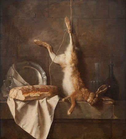 Henri Horace ROLAND DE LA PORTE (Paris 1724-1793) 
Nature morte au lièvre et aux...