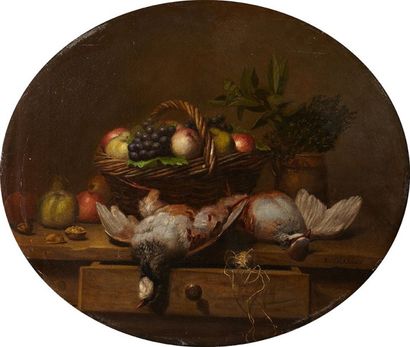 Eugénie Marie SALANSON (Albert 1836 - Saint-Pair-sur-Mer 1912) 
Corbeille de fruits...