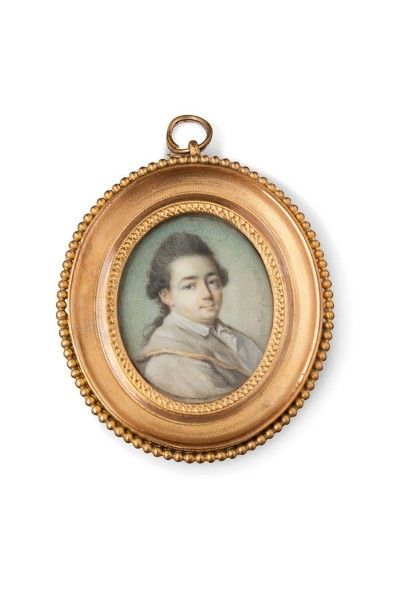 Antoine VESTIER (Avallon, 1740-Paris, 1824) 
Portrait d'homme en manteau beige à...