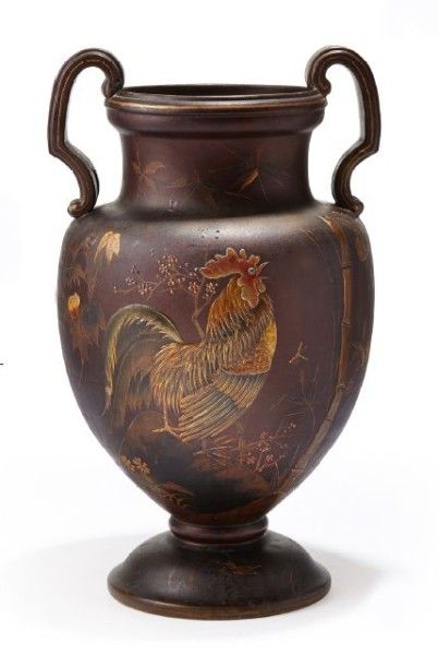 AUGUSTE MAJORELLE, pour la MANUFACTURE DE TOUL Important vase de forme dit "Médicis"...