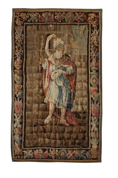 Aubusson (France) 
Tapisserie en laine et soie représentant le premier roi de France...