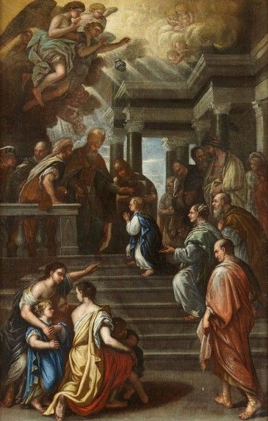 Ecole ROMAINE du XVIIIème siècle 
Présentation de la Vierge
Huile sur toile
73 x...