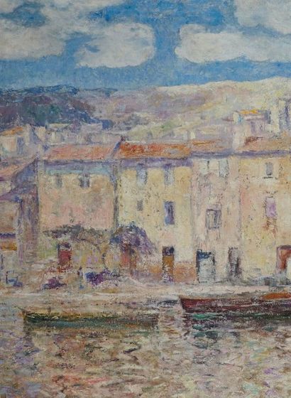 Anna BOCH (1848-1936) Port de Méditerrannée 
Huile sur toile, signée en bas à droite
88...