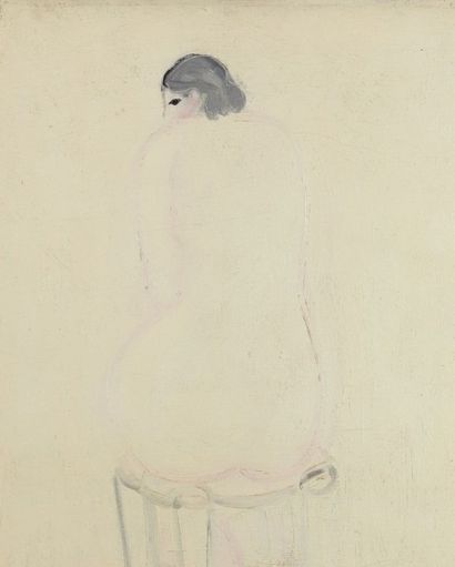 SANYU (1901-1966) - 常玉 Académie de dos, sur tabouret, 1931 椅子上的裸女, 1931
Huile sur...