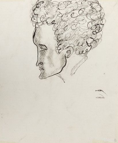 SANYU (1901-1966) - 常玉 Portraits présumés de Jean Cocteau (?),  circa 1920-1930 让·谷克多肖像素描(?)...