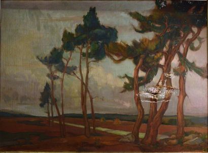 Jean LOMBARD (1895-1983) Paysage Huile sur toile, signée en bas à gauche 73 x 100...