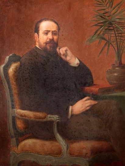 Gabriel VILLARD (XIXème siècle) Portrait d'homme Huile sur toile, signée en haut...