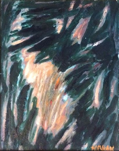 ROBERT HELMAN (1910-1990) 
Composition en vert et orange, 1963
Huile sur toile, signée...