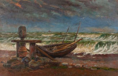 Rene Lienard DE SAINT-DELIS (1873-1958) 
Marine
Huile sur toile, signée et datée...