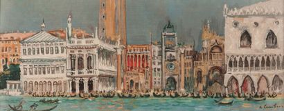 André HAMBOURG (1909-1999) 
Vue de Venise
Impression, signée en bas à droite
18 x...