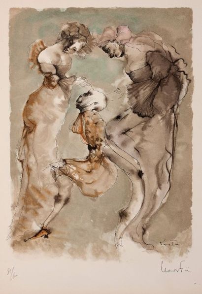 Léonor FINI (1907-1996) 
Composition à trois personnages
Lithographie, n°81/100,...
