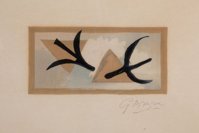 Georges BRAQUE (1882 - 1963) 
Les martinets (Maeght 1036) Lithographie en couleurs...