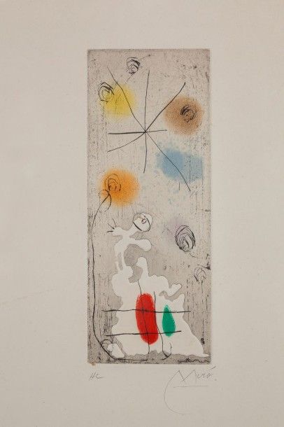 Joan MIRO (1893-1983) 
Petite barrière, 1967 
(Dupin 436) 26, 5 x 10, 5 cm. Pointe...