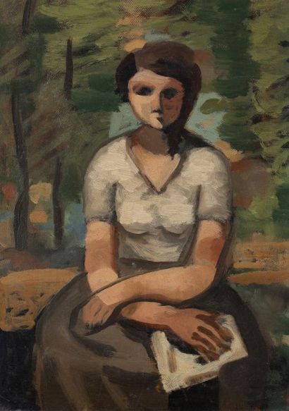 Roger BISSIÈRE (1886-1964) 
Femme assise
Huile sur toile, signée en bas à droite
33...