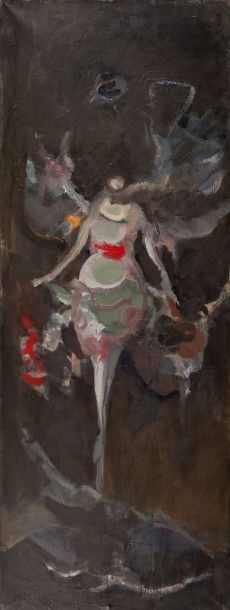 Alfred ABERDAM (1894-1963) 
Composition abstraite sur fond noir
Huile sur toile,...