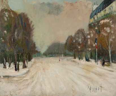 Gabriel DAUCHOT (1927-2005) 
Paris, l'hiver
Huile sur toile, signée en bas à droite...