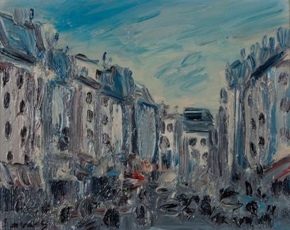 Robert SAVARY (1920-2000) 
Rue de Paris, 1977
Huile sur toile, signée en bas à gauche
19...