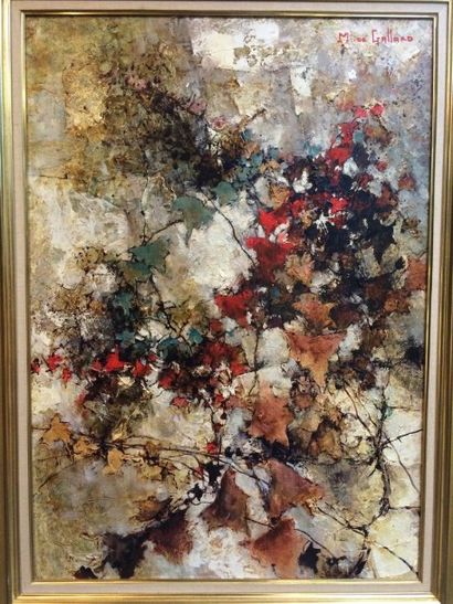 Michel de GALLARD (né en 1921) 
La vigne vierge
Huile sur toile, signée en haut à...