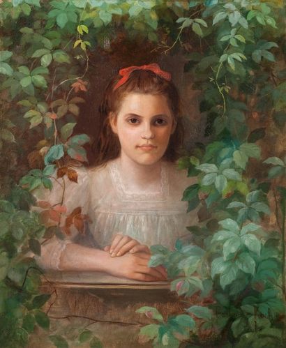 Elisabeth BARBAUD KOCH (1862 - 1928) 
Portrait de jeune fille, 1907
Huile sur toile,...
