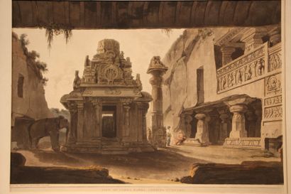 Thomas DANIELL (1749-1840) 
Temple
Aquatinte sur papier
50 x 64,5cm


