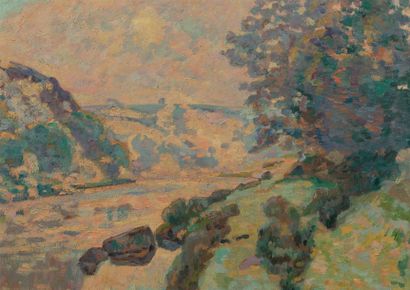 Armand GUILLAUMIN (1841-1927) Paysage de la Creuse: Brouillard vers Crozant, circa...