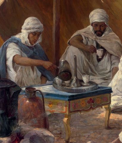 Emile DECKERS (1885-1968) Un après-midi au Sahara, 1931
Huile sur toile, signée,...