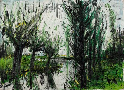 Bernard BUFFET (1928-1999) Arbres, près de la rivière, 1964
Huile sur toile, signée...