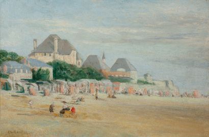 Charles Emmanuel Joseph ROUSSEL (1861-1936) 
La Plage, le Crotoy
Huile sur toile,...
