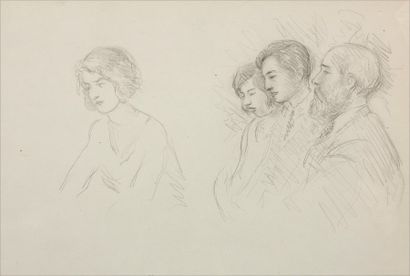 Attribué à Julie MANET (1878-1966) 
Personnages
Crayon sur papier
17 x 25 cm à v...