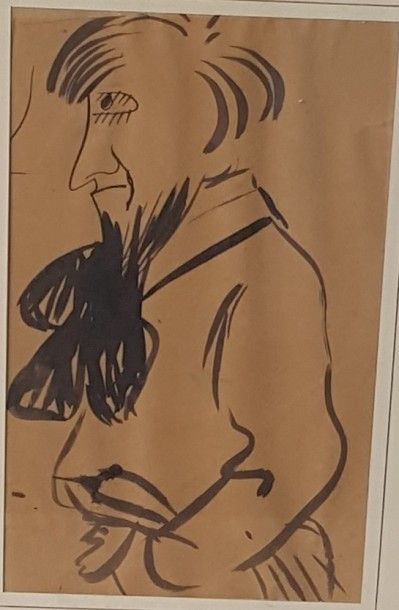 André DERAIN (1880-1954) 
Profil d'homme
Encre sur papier
20 x 12 cm à vue