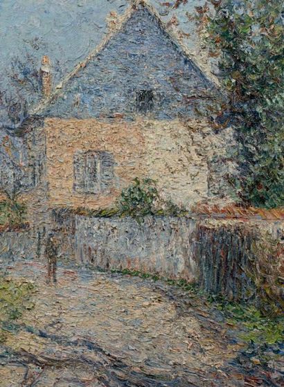 Gustave LOISEAU (1865-1935) 
Maisons au bord de l'Eure à Louviers, 1902
Huile sur...