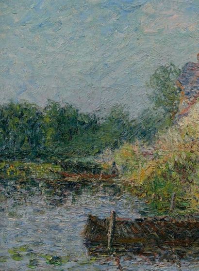 Gustave LOISEAU (1865-1935) 
Barques au bord de l'eau, circa 1901
Huile sur toile,...