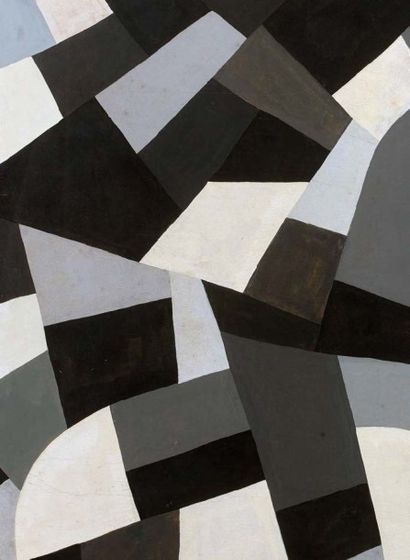 Otto FREUNDLICH (1878-1943) 
Composition abstraite en noir et blanc, 1941
Gouache...
