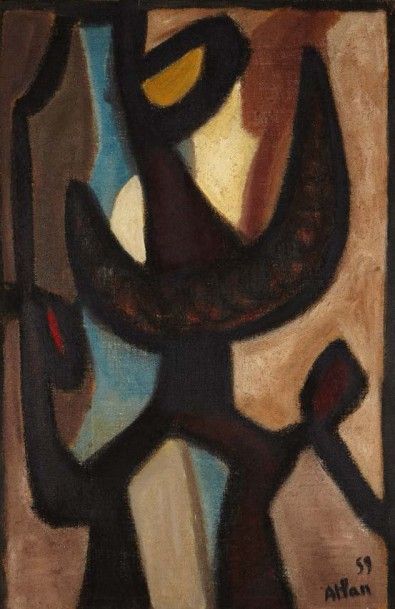 Jean-Michel Atlan (1913-1960) 
Soudan II, 1959
Huile sur toile, signée en bas à droite,...