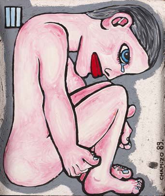Didier CHAMIZO (1951) 
Enfant en prison, 1989
Acrylique sur toile contrecollée sur...