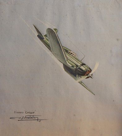 null Schnebelen «Sikorsky Corsair»
Aquarelle, signée en bas à gauche et datée 45....