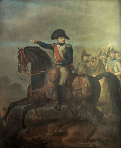 null «L'Empereur Napoléon 1er à cheval»
Gravure polychrome. Sous verre.
Cadre doré....