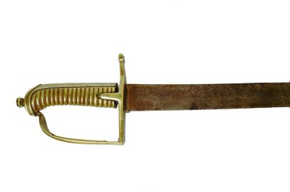 null Sabre d'Infanterie, dit briquet, modèle 1767.
Monture en laiton. Garde à une...