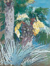 Mathurin MEHEUT (1882-1958) Les palmiers Gouache sur papier, signée et dédicacée...