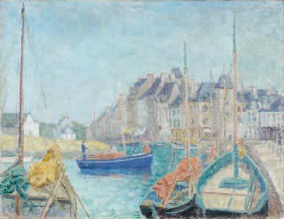 Émile-Alfred DEZAUNAY (1854-1940) Le Croisic Huile sur toile, signée en bas à gauche...