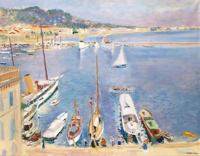 Lucien ADRION (1889-1953) Port de Saint-Tropez Huile sur toile, signée et datée 30...