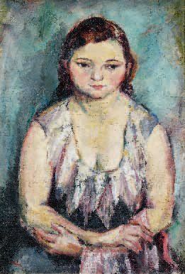 Isaac PAILES (1895-1978) Portrait de jeune fille Huile sur toile, signée en bas à...