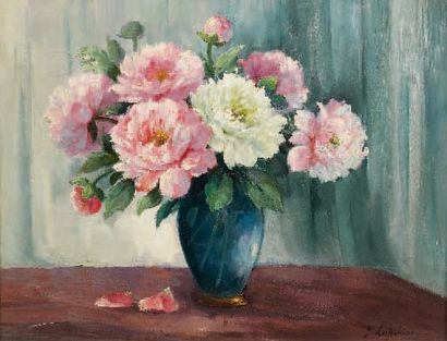 Georges LAPCHINE (1885-1951) Bouquet de fleurs Huile sur toile, signée en bas à droite...