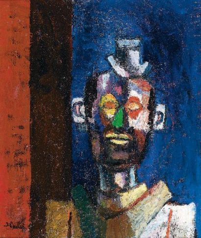 Isaac PAILES (1895-1978) Le clown Huile sur toile, signée en bas à gauche, contresignée...