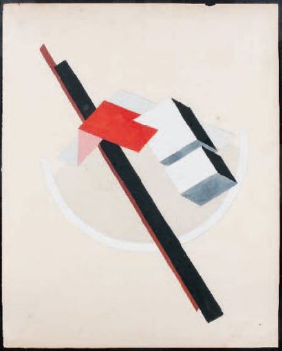 Lazare El LISSITZKY (1890-1941) Proun GK2 Aquarelle et gouache sur traits de crayon,...