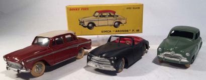 null Lot de 3 DINKY TOYS comprenant une SIMCA ARONDE P60 ref 544 neuve en boîte,...